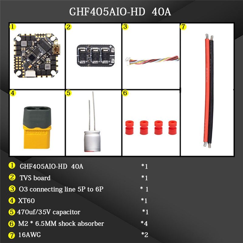 F405 Flight Controller - ABTI-GHF405AIO-HD 40A AIO Плата управления полетом