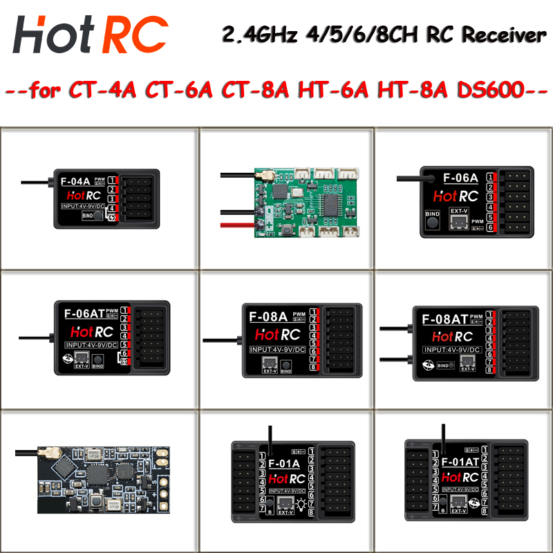 Radio Transmitter 2.4Ghz - Приемники HOTRC 2,4 ГГц F-01A F-10AT